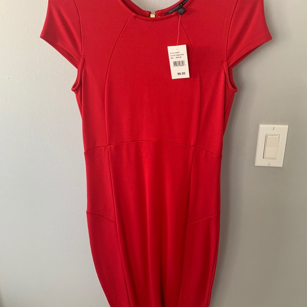 Red  body con dress